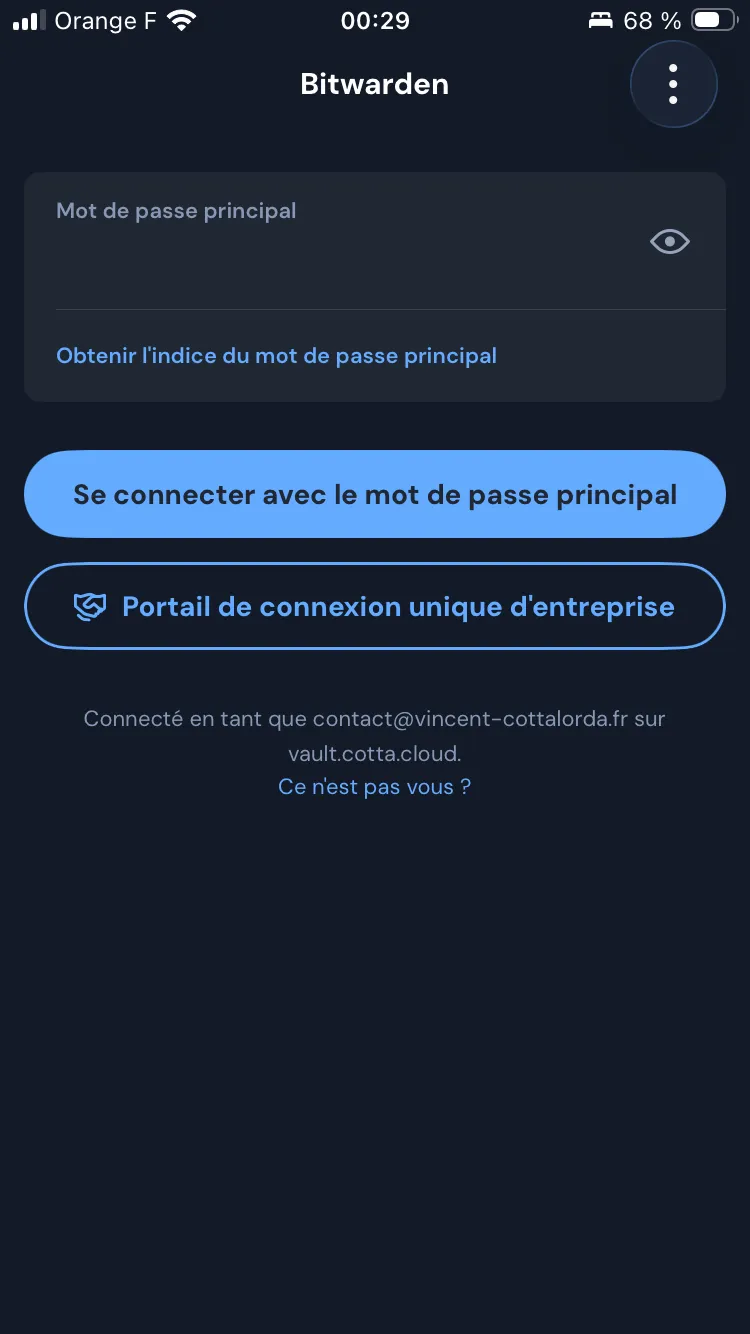Mot de passe principal