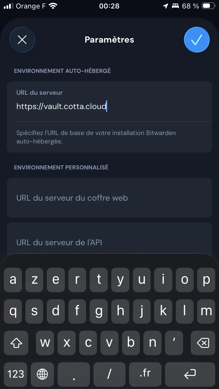 Configuration du serveur
