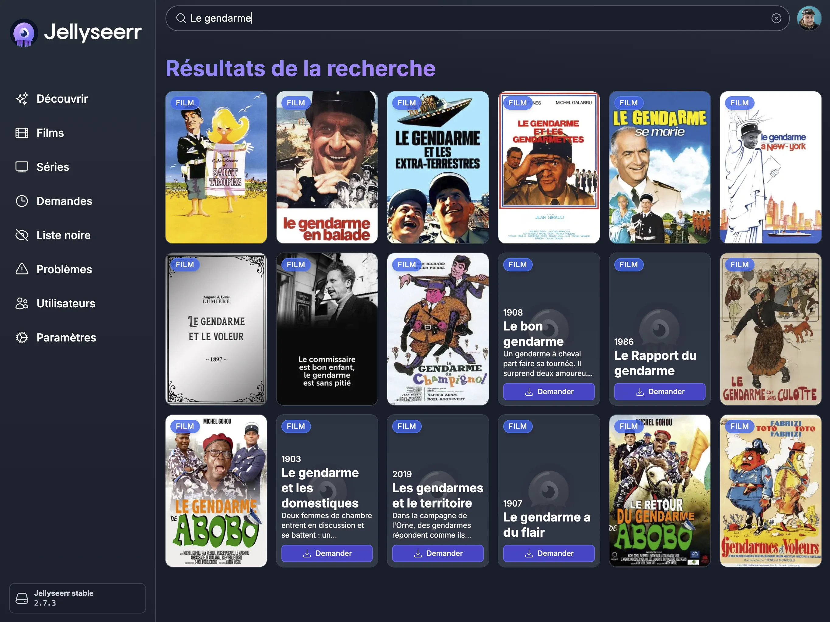 Recherche Jellyseerr